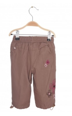 Pantaloni maro cu roz Little One, captusiti, 6-9 luni