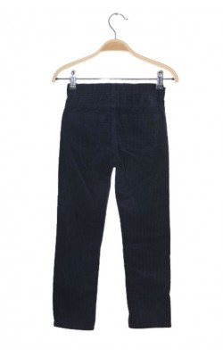 Pantaloni velur bleumarin H&M L.o.g.g., talie ajustabila, 6-7 ani