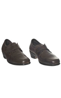 Pantofi maro din piele Flex&Soft by Jana, interior fleece, marime 38