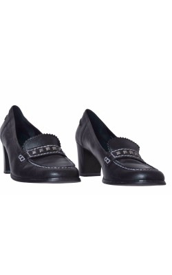 Pantofi piele naturala Tamaris, cusaturi gri, marime 40