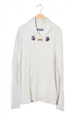 Pulover guler sal Andrid, tricot cu torsade, marime XL