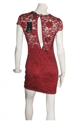 Rochie bordeaux din dantela Sisters Point, marime 38