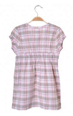 Rochie bumbac roz cu kaki H&M L.o.g.g., 7-8 ani