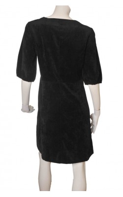 Rochie catifea reitata neagra L'Evolution, marime 48