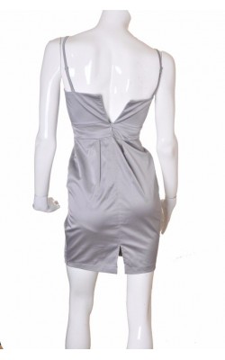 Rochie cocktail din satin gri Funky Girls, marime S