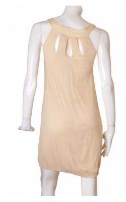 Rochie crepe bej bust brodat Vila, marime XS