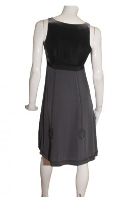 Rochie matase si catifea Noa Noa, broderie margele, marime 38