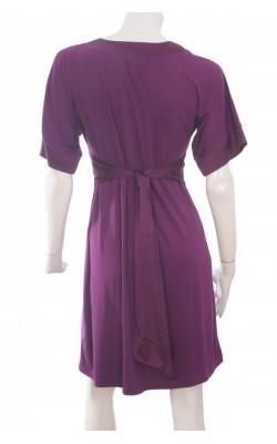 Rochie mov guler V satin H&M, marime 38