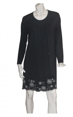 Rochie neagra cu broderia alba Monami, marime XL