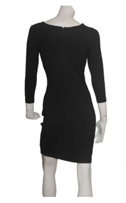 Rochie neagra Fiore, drapata in fata, marime 36