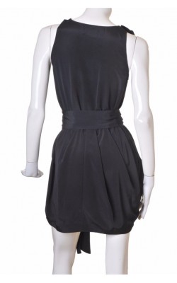 Rochie neagra guler cu volan H&M, marime 38