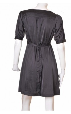 Rochie neagra satin H&M, marime 42