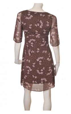 Rochie print floral roz pal H&M, marime 38