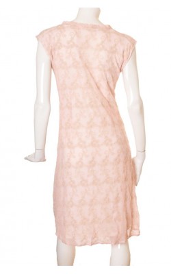 Rochie roz pal cu broderie bej Lovely, marime L