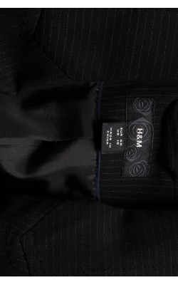 Blazer cambrat negru in dungi fine H&M, marime 40