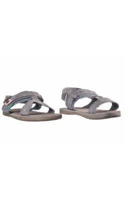 Sandale gri din piele Kickers, marime 34