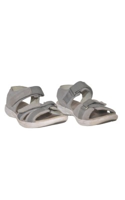 Sandale Superfit, piele gri decor argintiu, marime 32