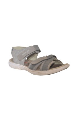 Sandale Superfit, piele gri decor argintiu, marime 32