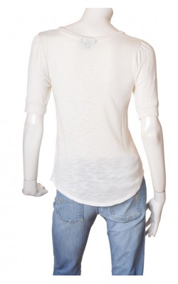 Top alb jerseu texturat H&M, marime S