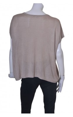 Top bej tricot fin H&M, croi supradimensionat, marime XL