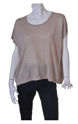 Top bej tricot fin H&M, croi supradimensionat, marime XL
