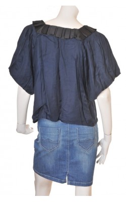 Top guler satin plisat Lindex, marime 38