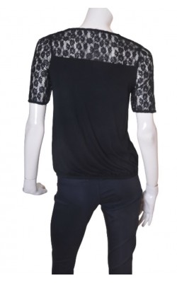 Top negru cu dantela Signature Experience, marime M