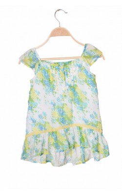 Top print floral F&F, dantela aplicata, 8-9 ani