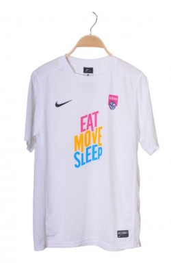 Tricou alb cu imprimeu Nike Dry-Fit, 13-15 ani