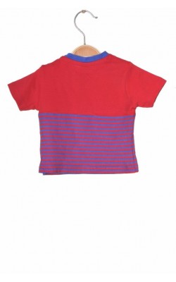 Tricou rosu cu albastru Tu, 3-6 luni