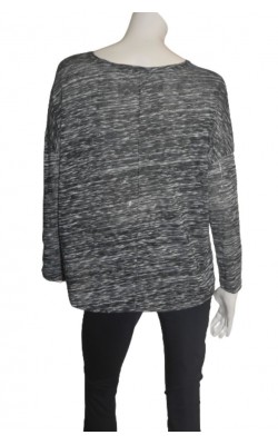 Tricou supradimensionat Amisu, negru cu alb, marime L