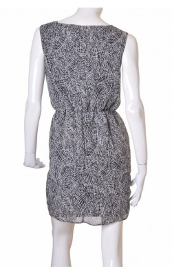 Rochie chiffon negru print bej F&F, marime 46