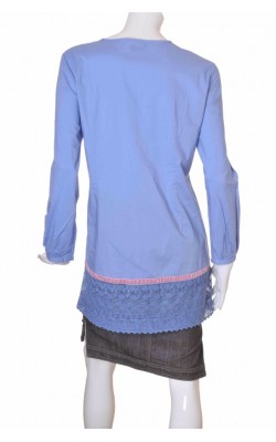 Tunica din bumbac cu dantela Tara, soft blue, marime 42