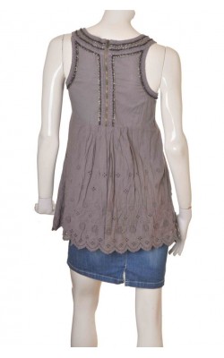 Tunica gri cu broderie Saint Tropez, marime, 38