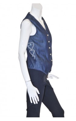 Vesta denim brodat Ma Tilla, marime 40